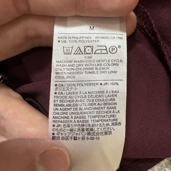 Banana Republic Top Womens Medium Pinot Noir Burgundy Halter Tie Neck Bow Back - Picture 9 of 14